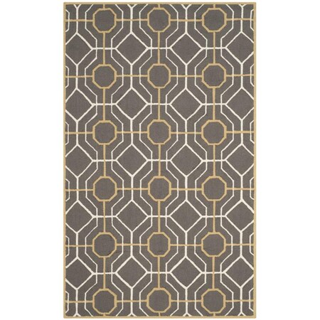 Safavieh Four Seasons Hand Hooked Runner Rug- Dark Grey - Ivory- 2 ft. 3 in. x 8 ft. FRS244C-28